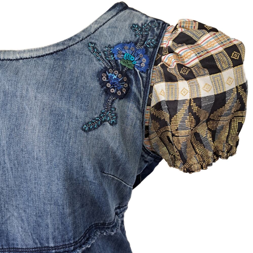 Desigual Upcycled Elda Denim Patchwork Dress Size… - image 6